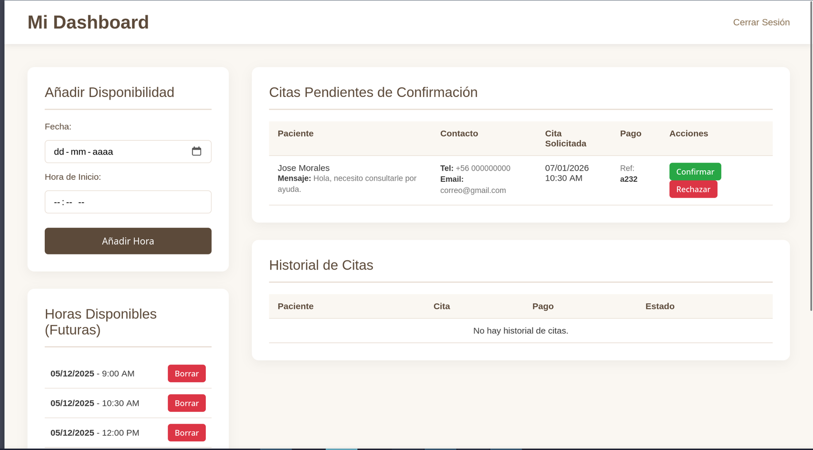Panel de Administración